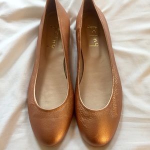 French Sole New York Rose Gold leather flats